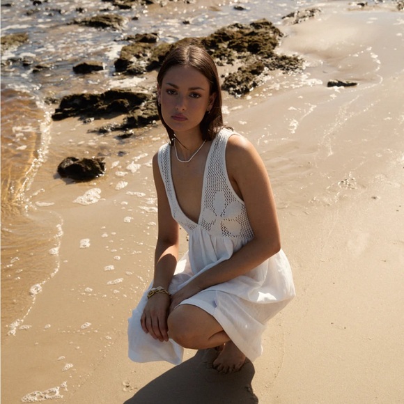 AFENDS Dakota Dress in White short mini crochet - XS/S 0/2 - NWT - Picture 1 of 13